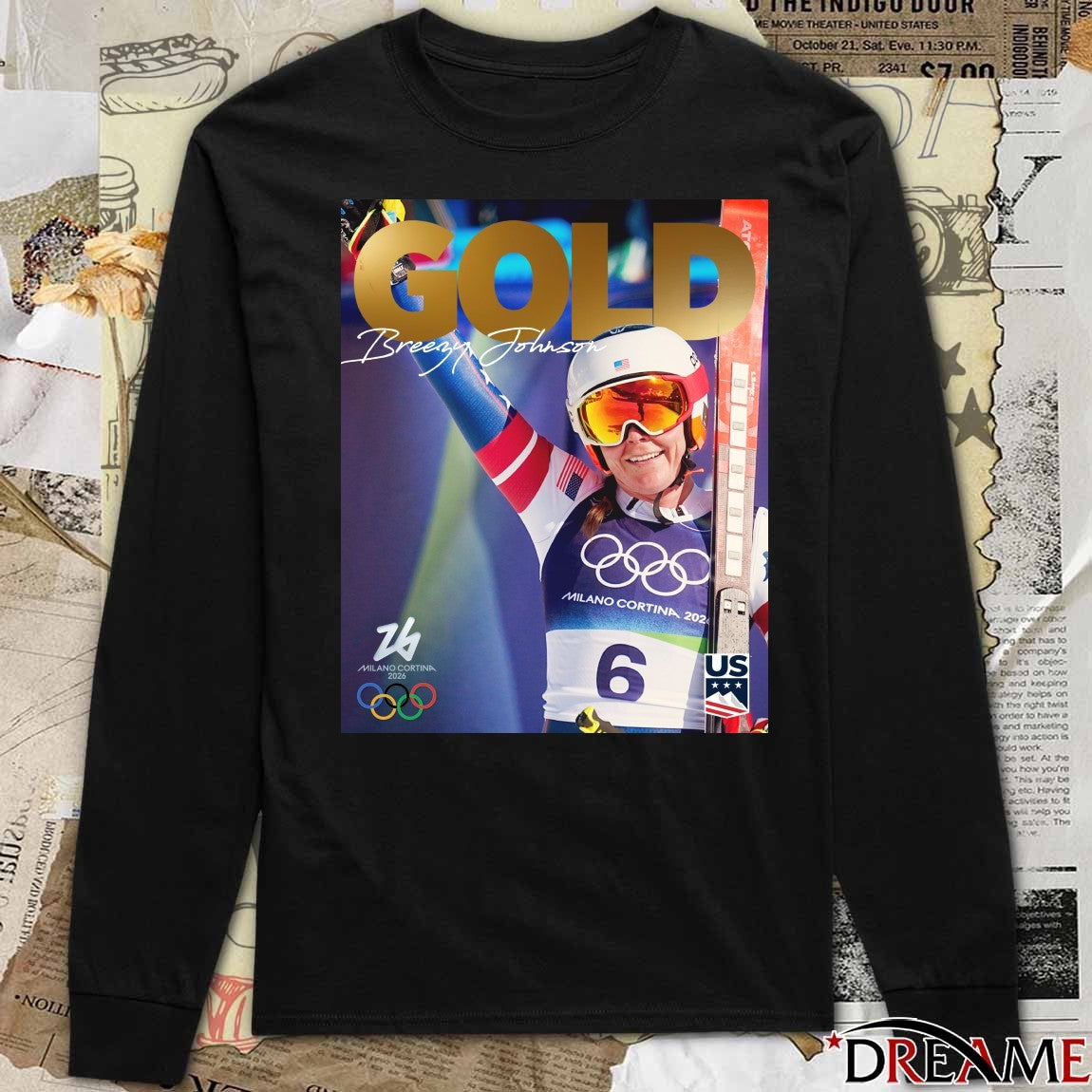 Team USA Breezy Johnson Is An Olympic Champion GOLD Medal Poster t-shirt