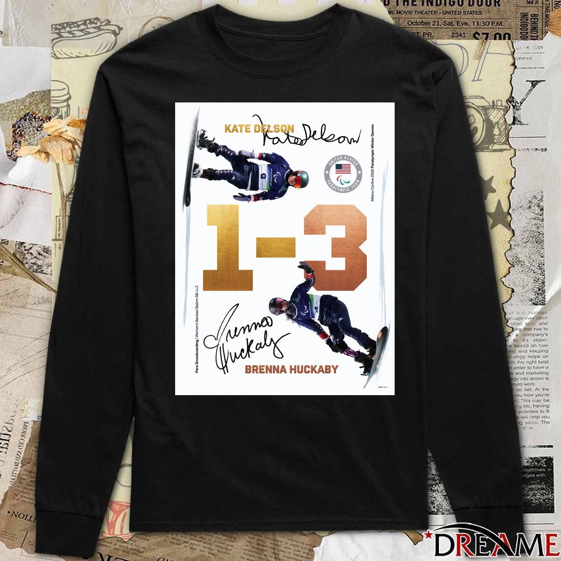 Team USA Kate Delson and Brenna Huckaby In Para Snowboarding Signatures Poster t-shirt