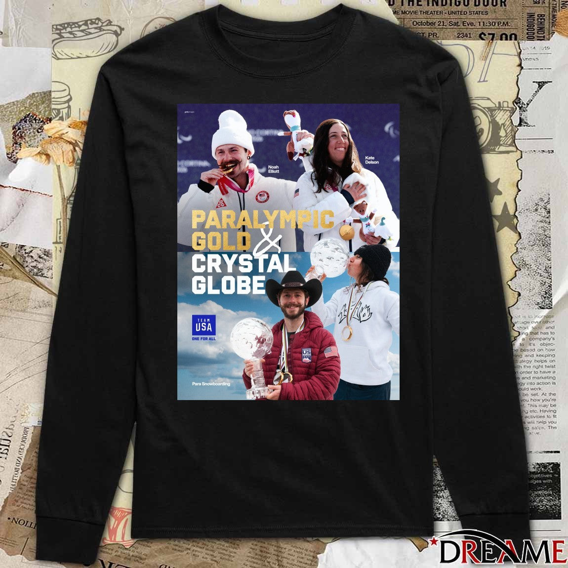 Team USA One For All 2026 Paralympic Gold & Crystal Globe Poster t-shirt