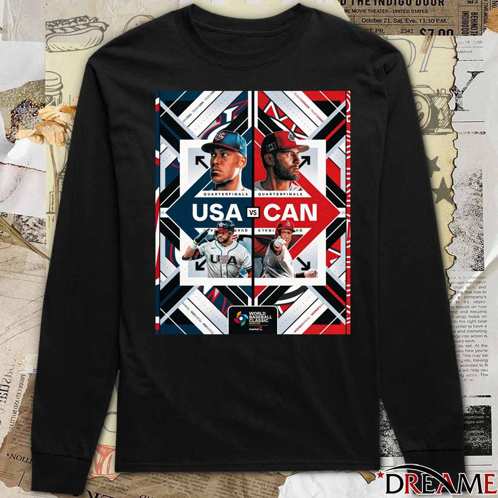 Team USA vs. Team Canada Quarterfinals 2026 World Baseball Classic Houston Poster t-shirt