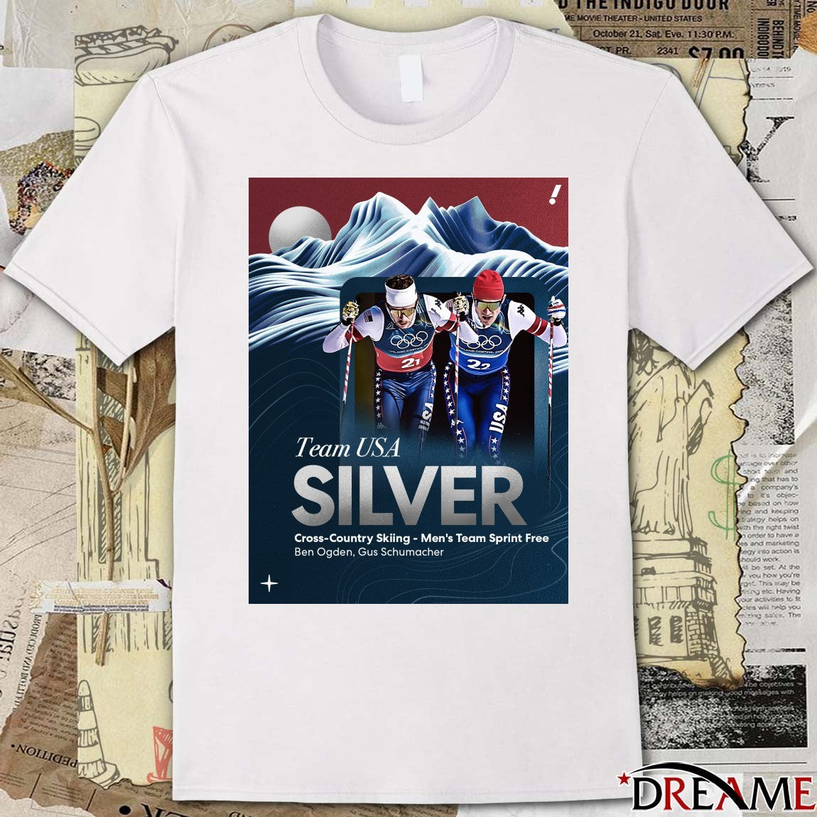 Team USA’s Ben Ogden and Gus Schumacher Silver Medal 2026 Winter OIympics t-shirt