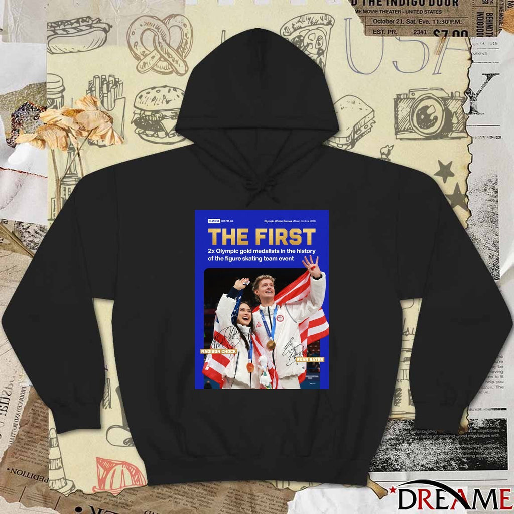 Team Usa The First 2x Olympic Gold Medalists Madison Chock and Evan Bates Signature Poster t-shirt