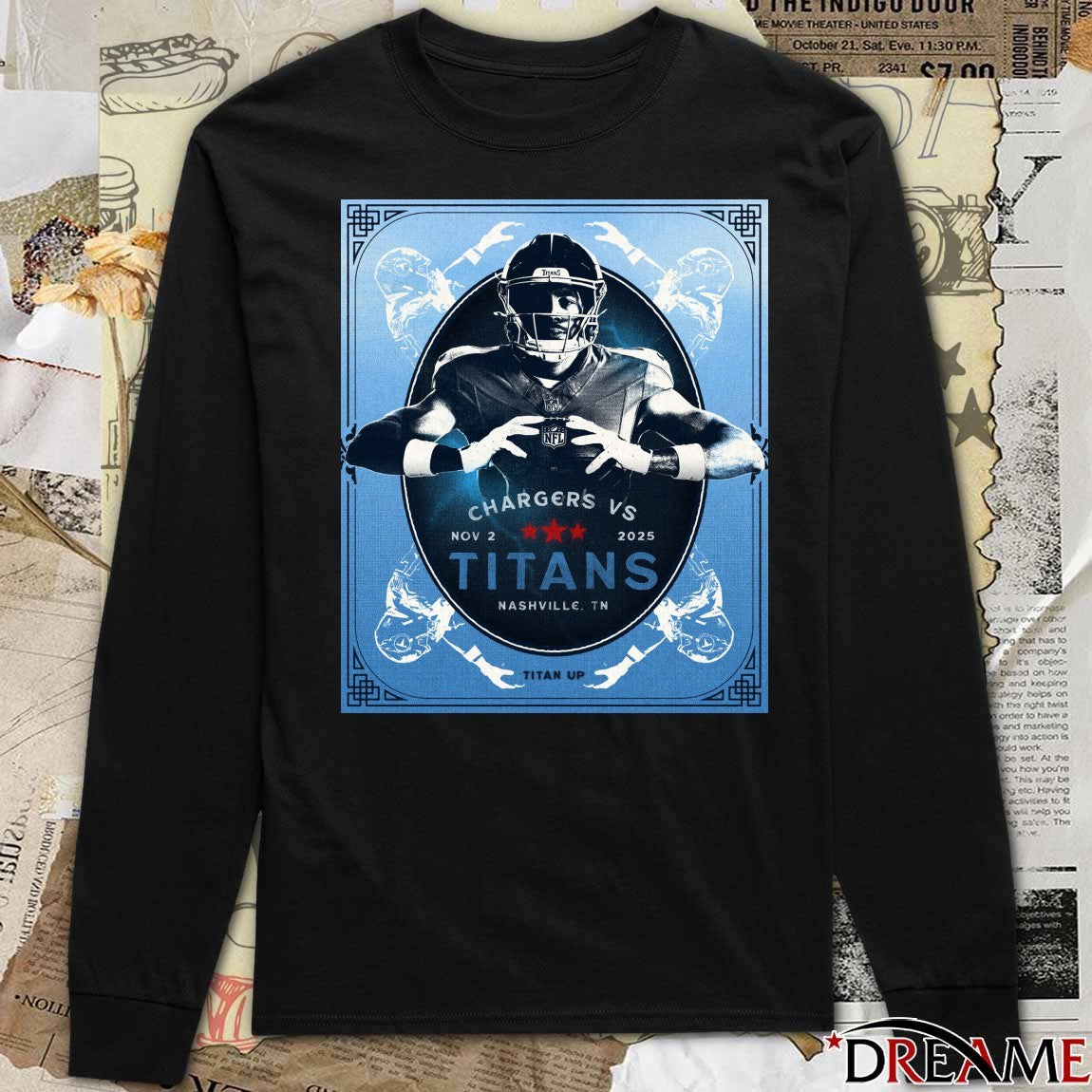 Tennessee Titans Vs Los Angeles Chargers November 2, 2025, in Nashville, Tennessee Poster t-shirt