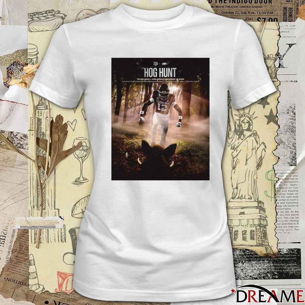 Texas A&M At Arkansas Hog Hunt October 18 2025 Donald W.Reynolds Razorback Stadium Poster t-shirt