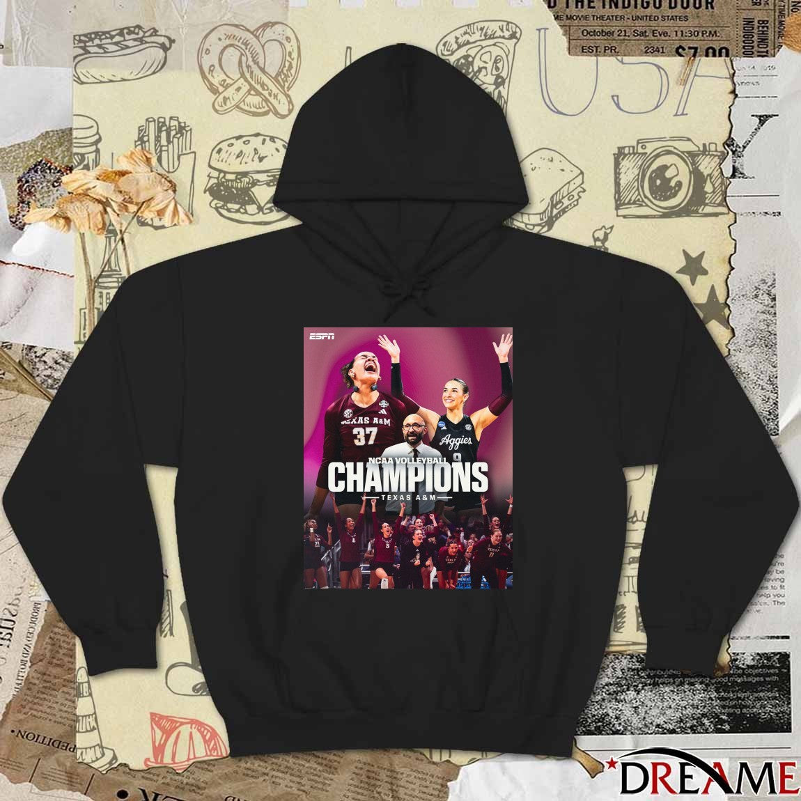 Texas A&M Wins It’s First-ever Volleyball National Championship In School History ESPN Poster t-shirt