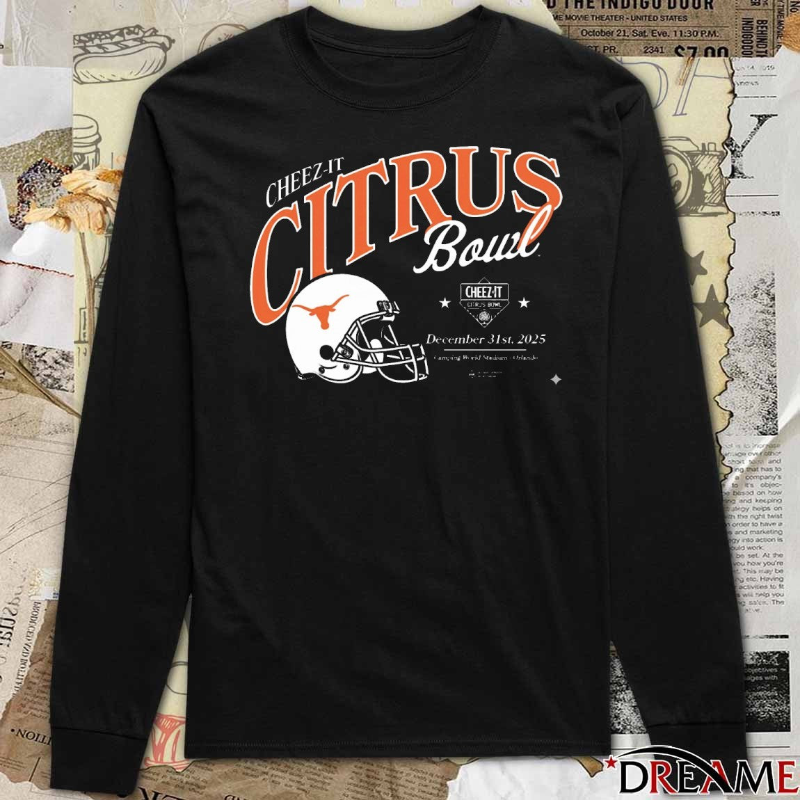 Texas Longhorns 2025 Cheez-It Citrus Bowl Camping World Stadium Orlando December 31 Helmet t-shirt