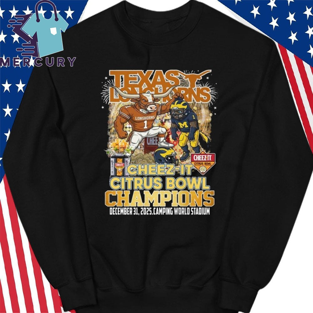 Texas Longhorns Football Cheez-It Citrus Bowl Champions 2025 Mascot Shirt