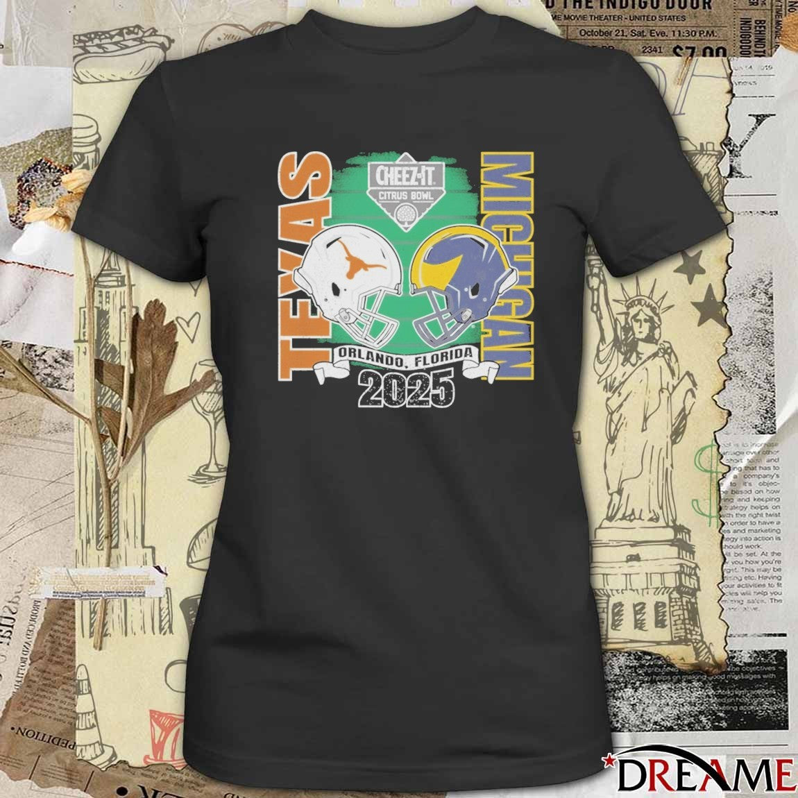 Texas Longhorns Vs Michigan Wolverines 2025 Cheez-It Citrus Bowl Orlando Florida Helmets t-shirt