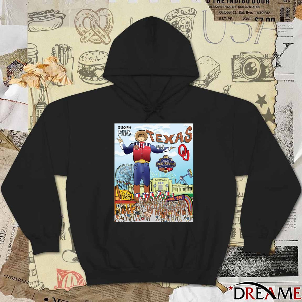 Texas Longhorns Vs Oklahoma Sooners 2025 Allstate Red River Rivalry Art Poster shirt