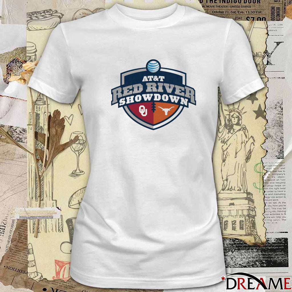 Texas Longhorns Vs Oklahoma Sooners AT&T Red River Showdown Logo 2025 t-shirt