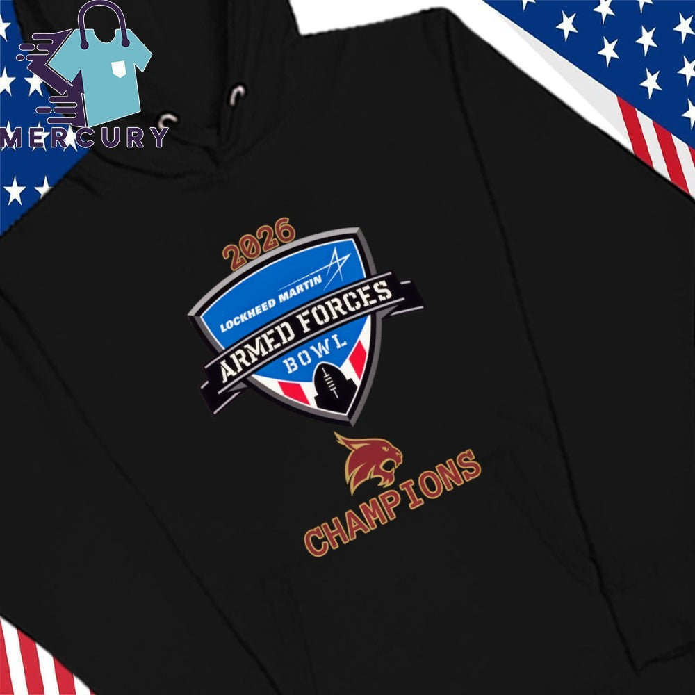 Texas State Bobcats 2026 Armed Forces Bowl Champions Logo Shirt