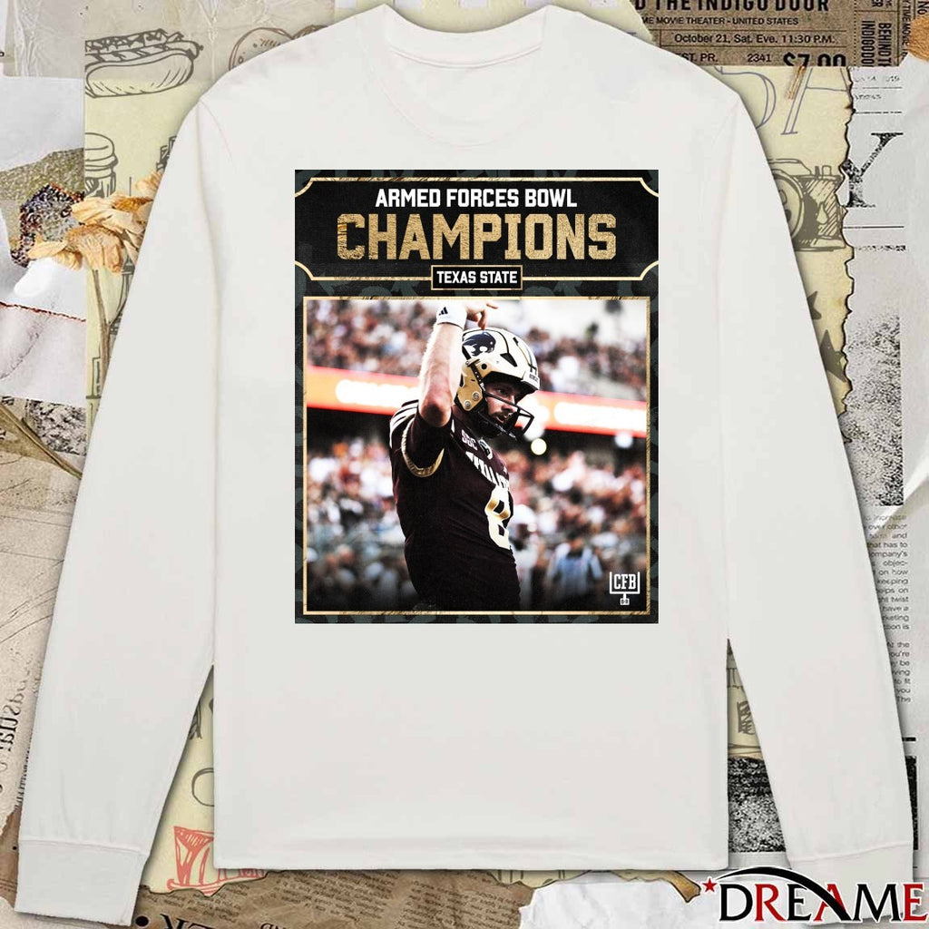 Texas State Bobcats 2026 Armed Forces Bowl Champions Poster t-shirt