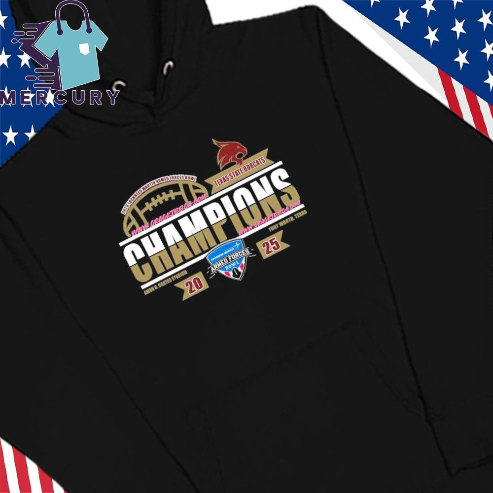 Texas State Bobcats 2026 Lockheed Martin Armed Forces Bowl Champions Locker Room Shirt