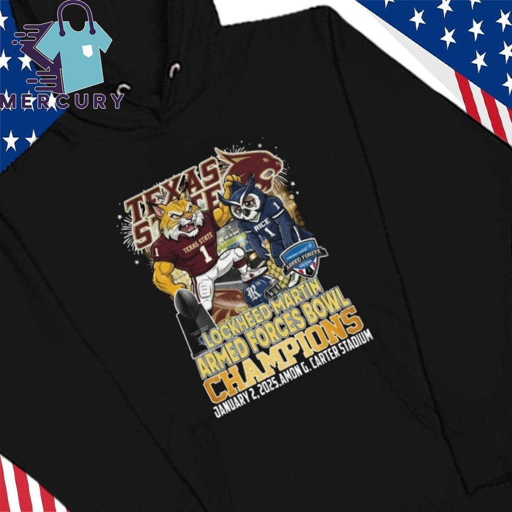 Texas State Bobcats Lockheed Martin Armed Forces Bowl Champions 2026 Shirt