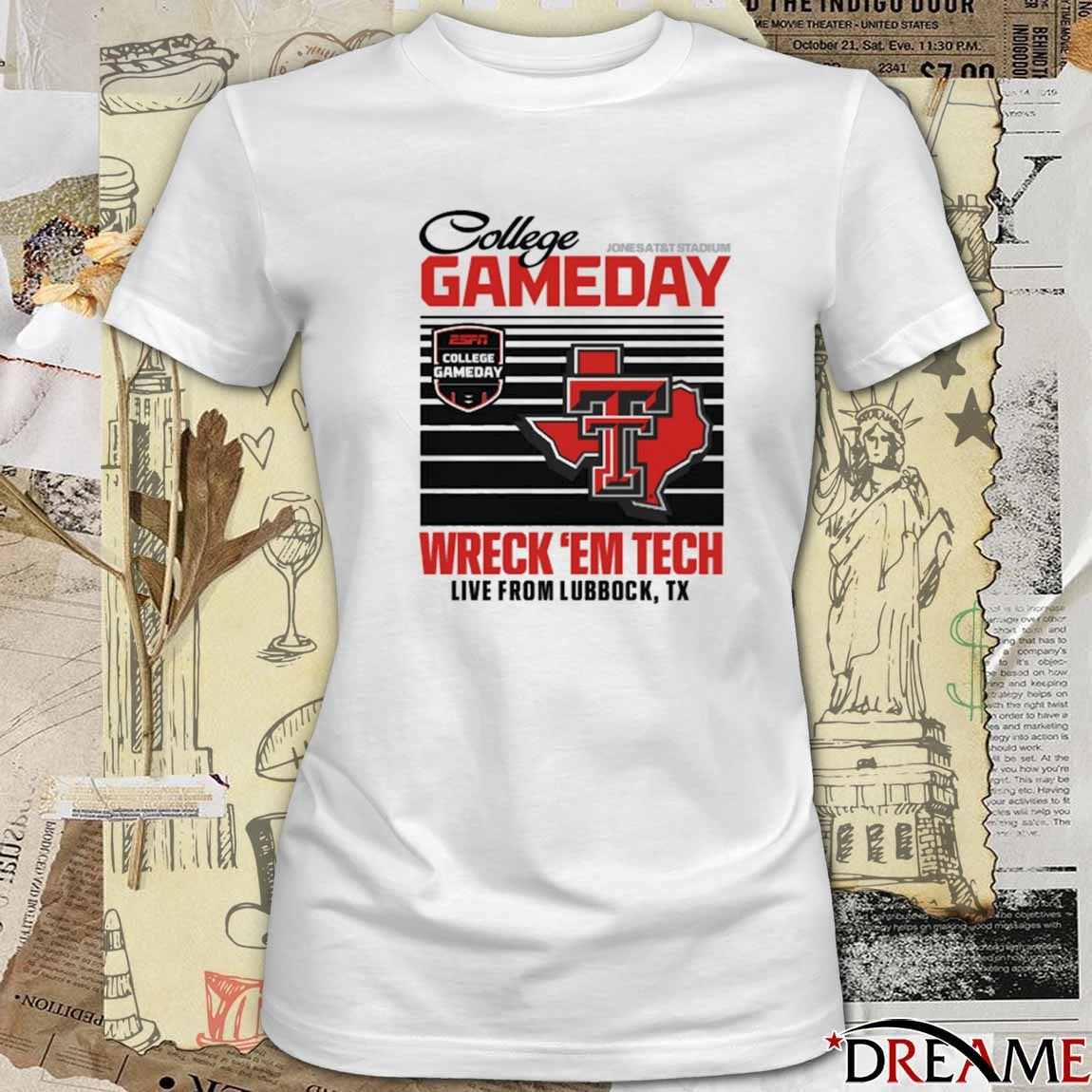 Texas Tech Red Raider ESPN College Gameday Wreck’Em Tech Live From Lubbock TX Jones AT&T Stadium t-shirt