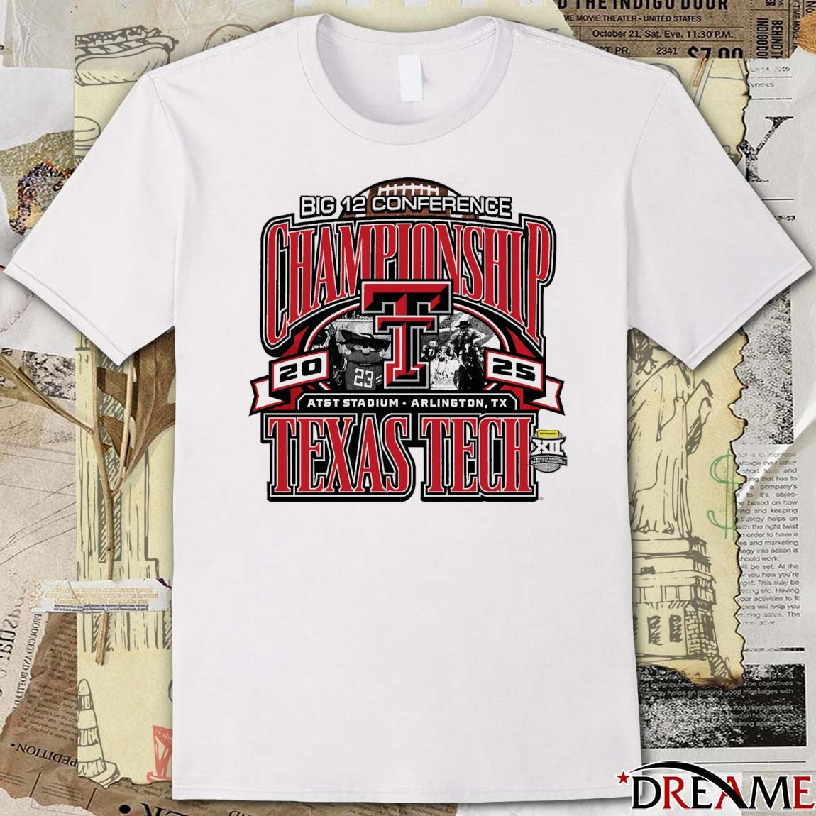 Texas Tech Red Raiders 2025 Big 12 Conference Championship AT&T Stadium Arlington TX Make Noise t-shirt