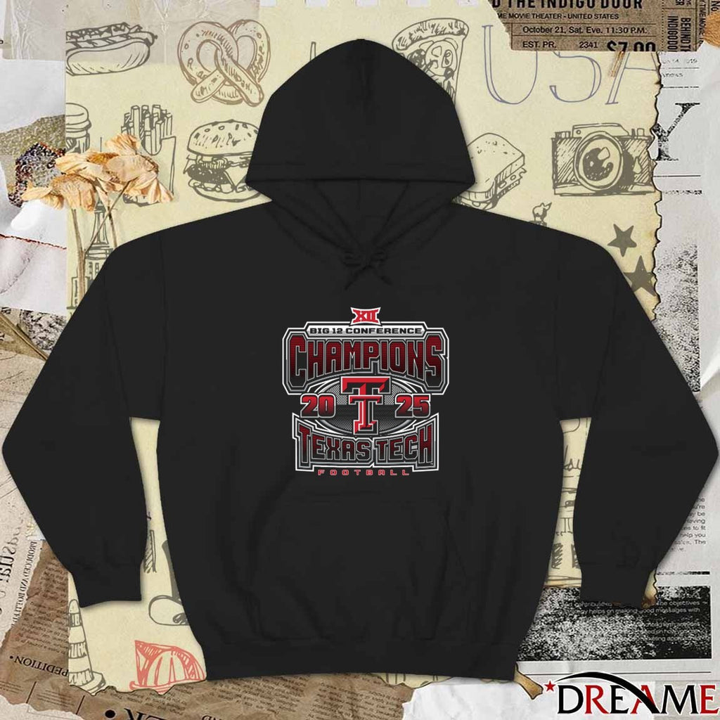 Texas Tech Red Raiders 2025 Big 12 Football Conference Champions Grid Iron t-shirt
