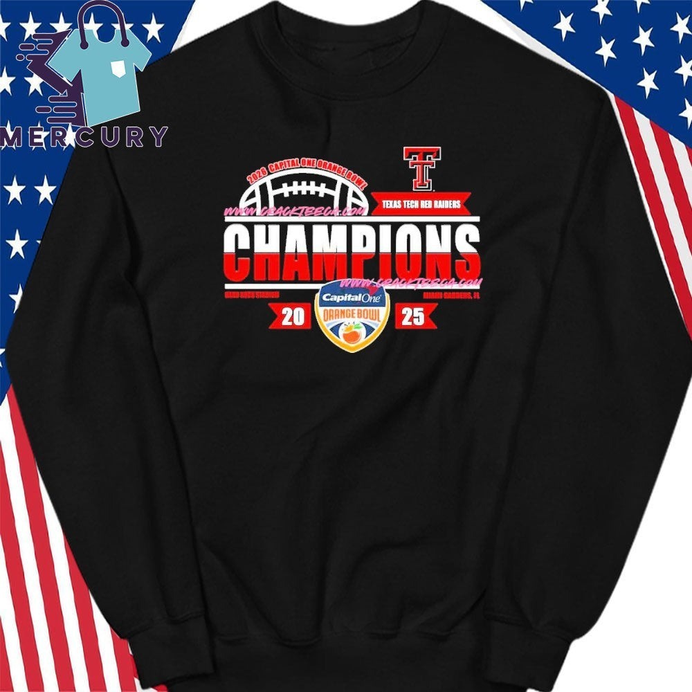 Texas Tech Red Raiders 2026 Capital One Orange Bowl Champions Locker Room Shirt