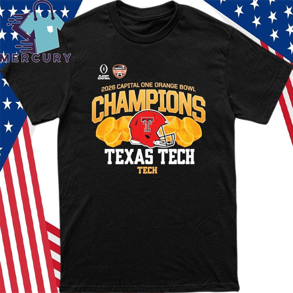 Texas Tech Red Raiders 2026 Orange Bowl Champions NCAA Helmet Shirt