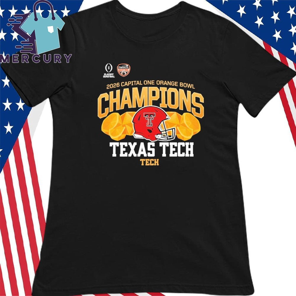Texas Tech Red Raiders 2026 Orange Bowl Champions NCAA Helmet Shirt