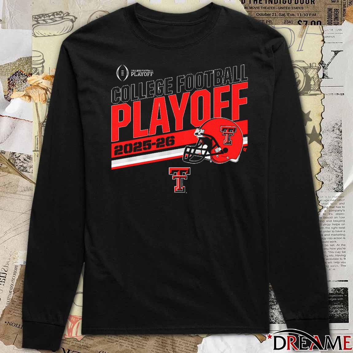 Texas Tech Red Raiders Football 2025-26 College Football Playoff Stripe Helmet t-shirt