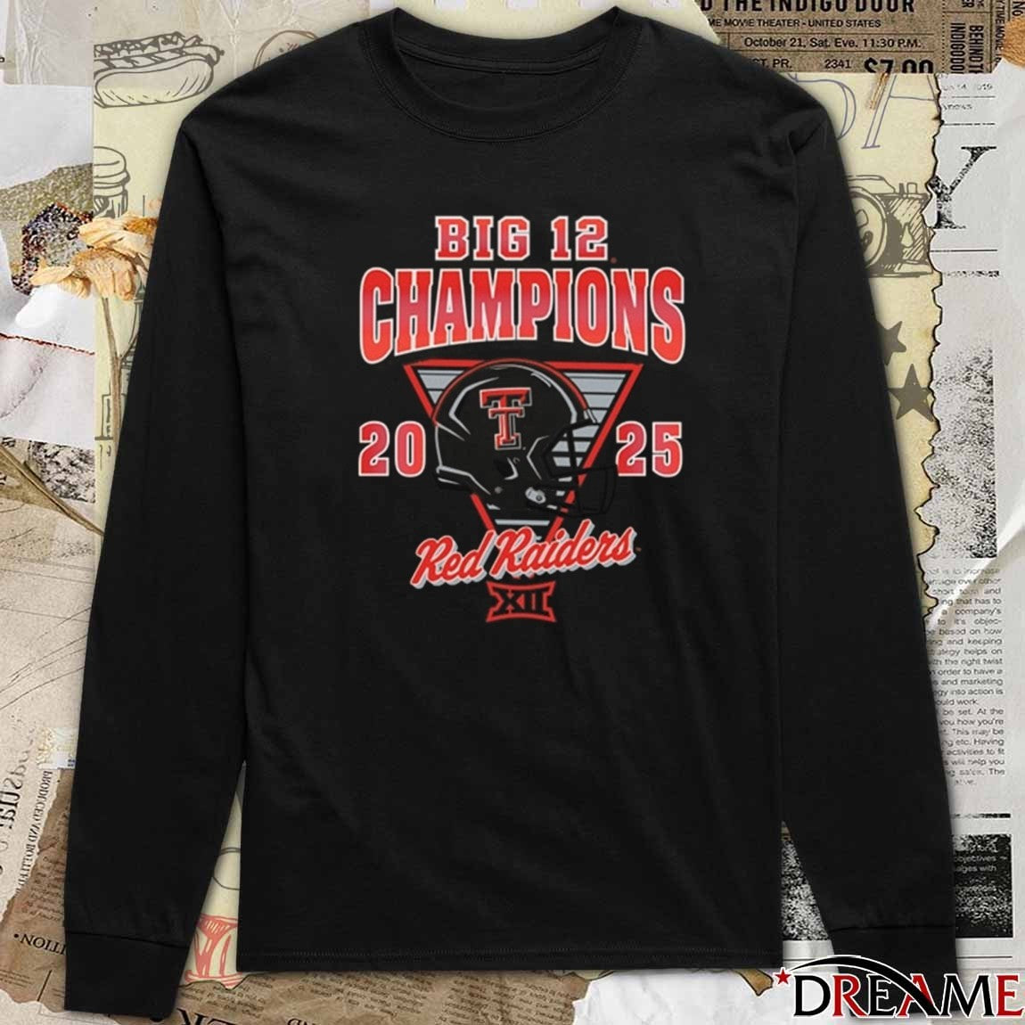 Texas Tech Red Raiders NCAA 2025 Big 12 Football Champions Helmet t-shirt