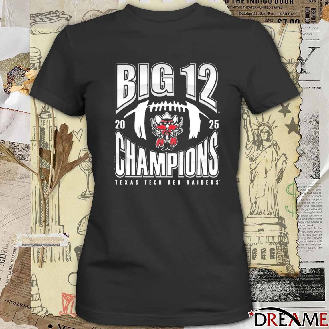 Texas Tech Red Raiders NCAA 2025 Big 12 Football Champions Number One Football t-shirt
