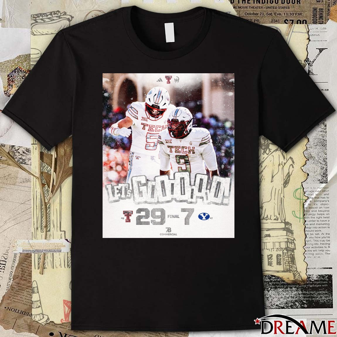 Texas Tech Red Raiders Vs BYU Cougars 29-7 Final Score Let’s Go Poster t-shirt
