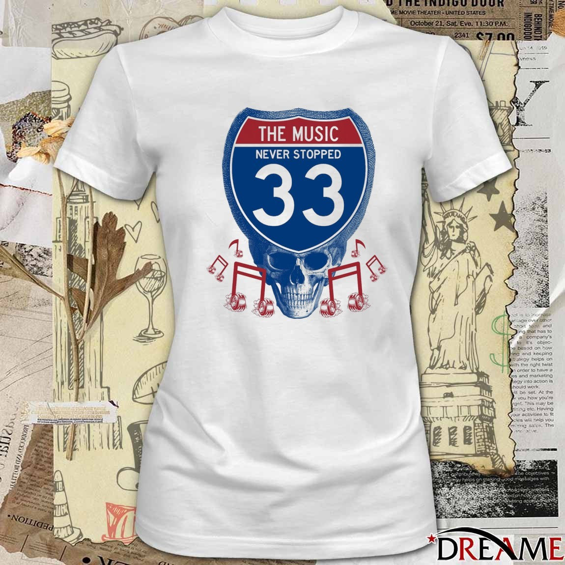 The Music Never Stopped 33 Billy Tour t-shirt