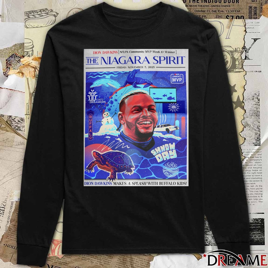 The Niagara Spirit November 7 2025 Dion Dawkins Makes A Splash With Buffalo Kids Poster t-shirt
