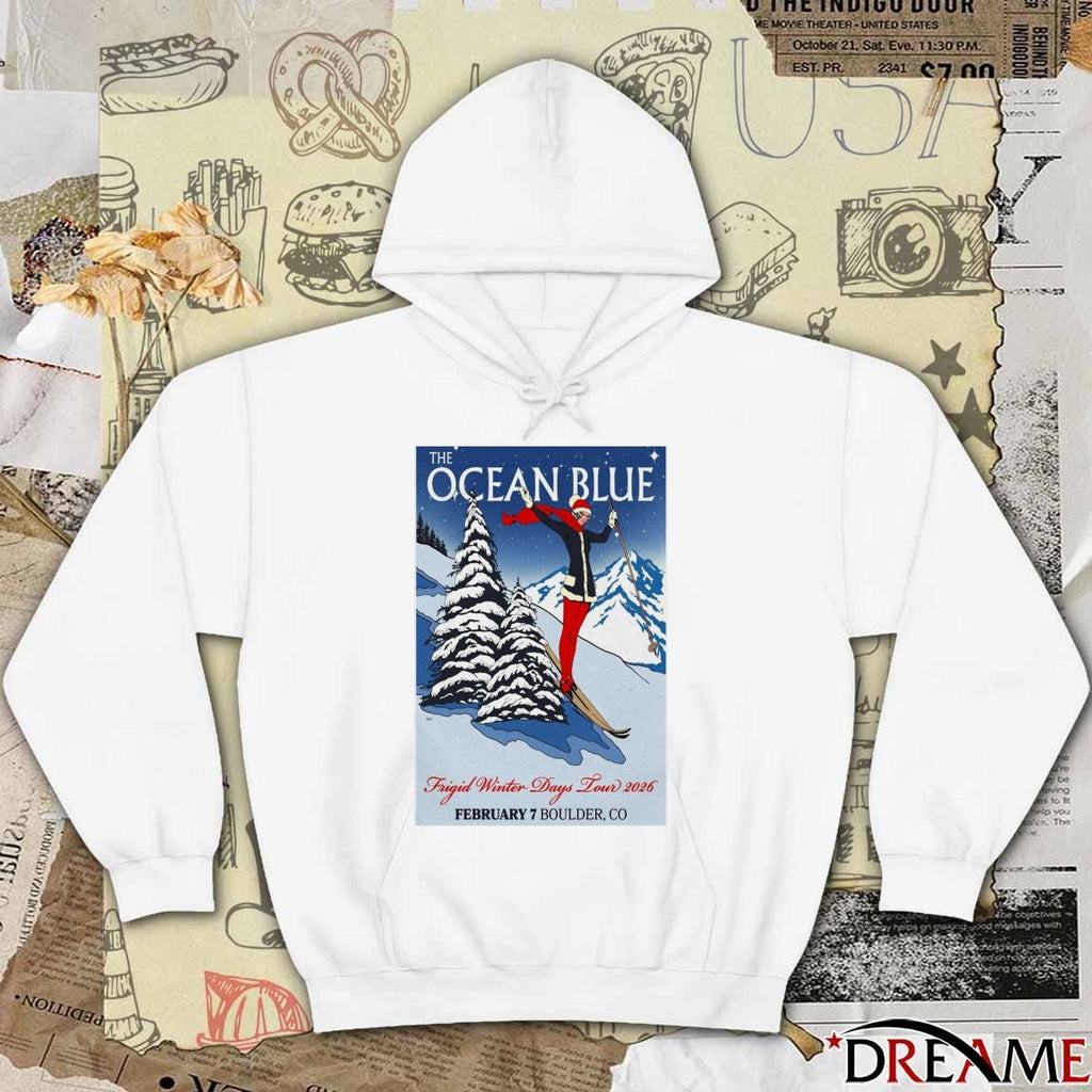 The Ocean Blue Poster Frigid Winter Days Tour Boulder, CO February 7 2026 t-shirt