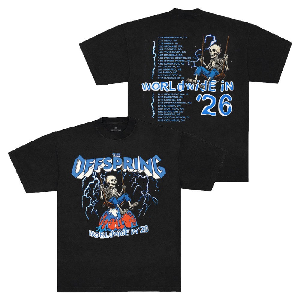 The Offspring Swinging Skeleton 2026 Tour Shirt