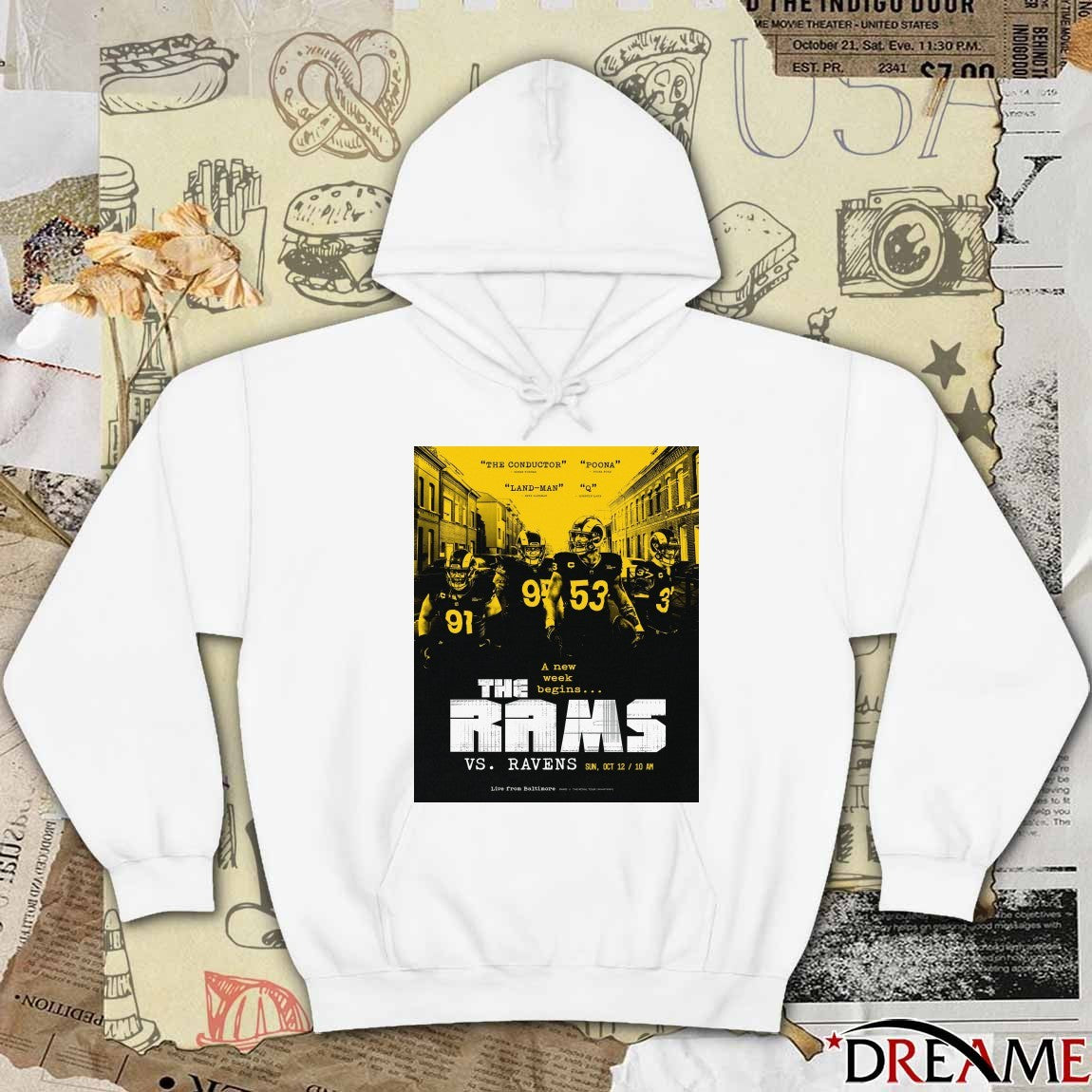 The Rams Vs Ravens A New Week Begins Sun October 12 2025 Live From Baltimore Poster t-shirt