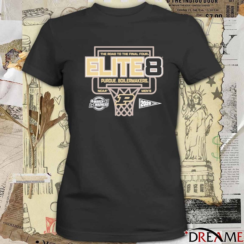 The Road To The Final Four Elite 8 Purdue Boilermakers 2026 NCAA March Madness Men’s Basketball t-shirt
