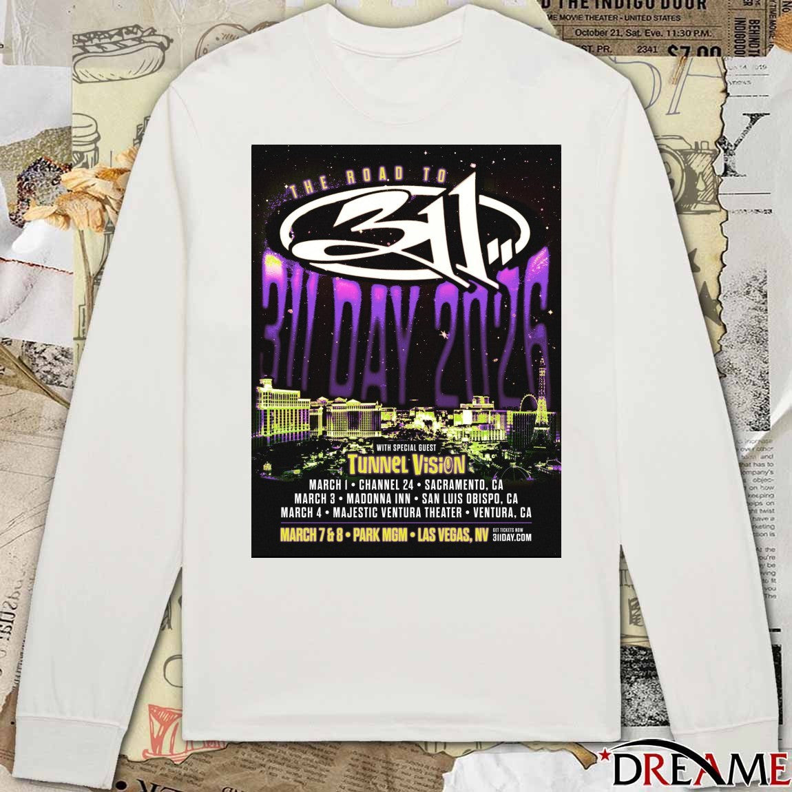 The Road to 311 Day 2026 Tour March March 7 – 8 Las Vegas, NV Park MGM Poster t-shirt