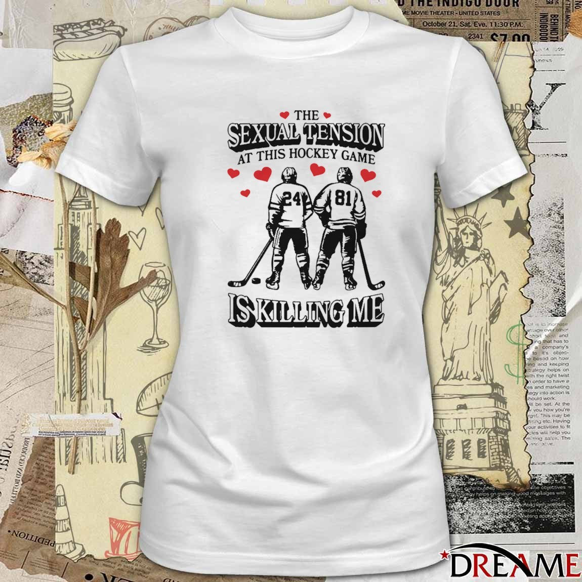 The Sexual Tension At This Hockey Game Is Killing Me Illustration t-shirt