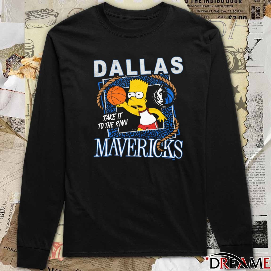 The Simpsons Bart x Dallas Mavericks Take It To The Rim t-shirt