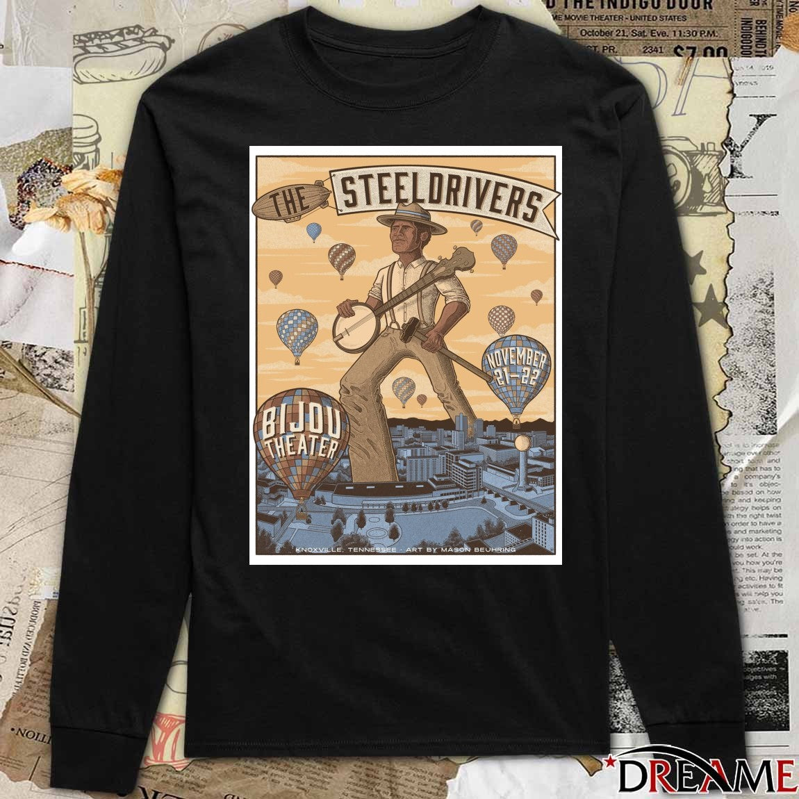 The Steeldrivers At Bijou Theatre November 21,22 2025 Knoxville TN Poster t-shirt