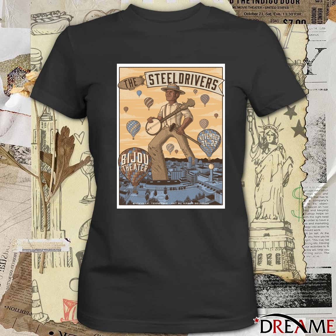 The Steeldrivers At Bijou Theatre November 21,22 2025 Knoxville TN Poster t-shirt