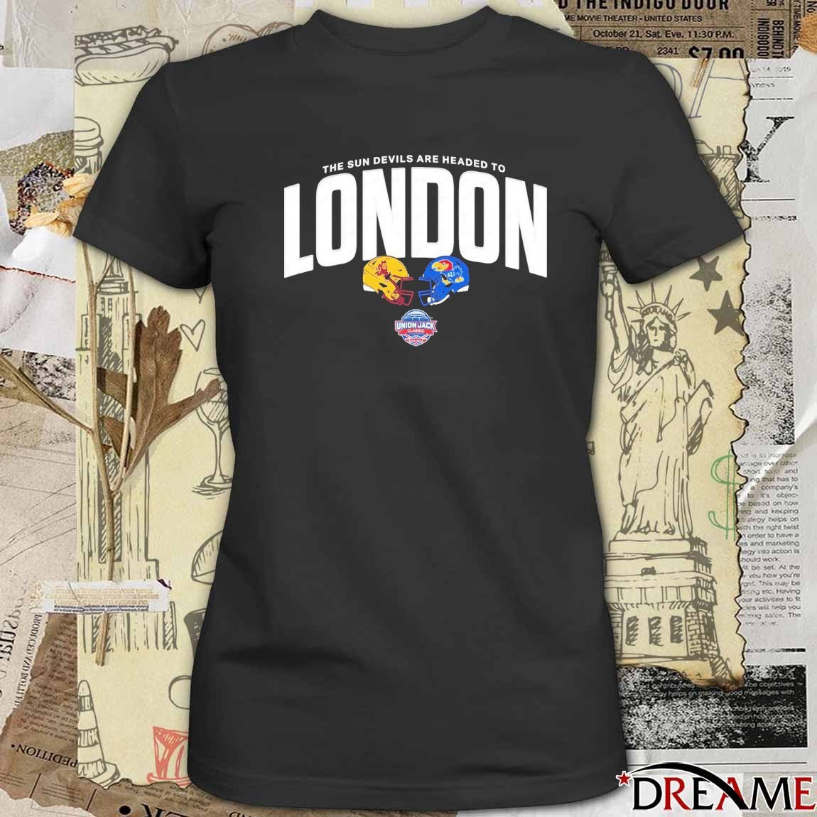 The Sun Devils Are Headed To London Arizona State Sun Devils Vs Kansas Jayhawks t-shirt