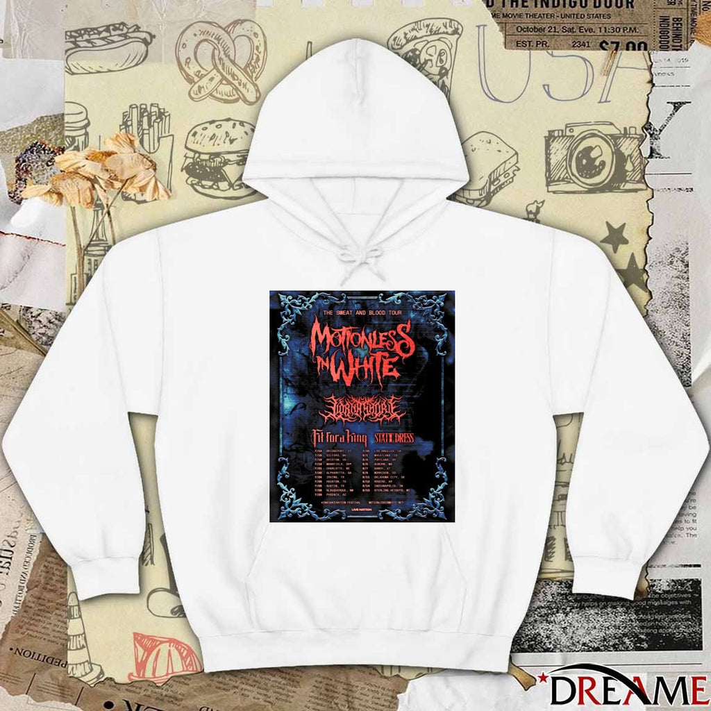 The Sweat And Blood Tour Motionless In White July 14 to August 15 Poster t-shirt