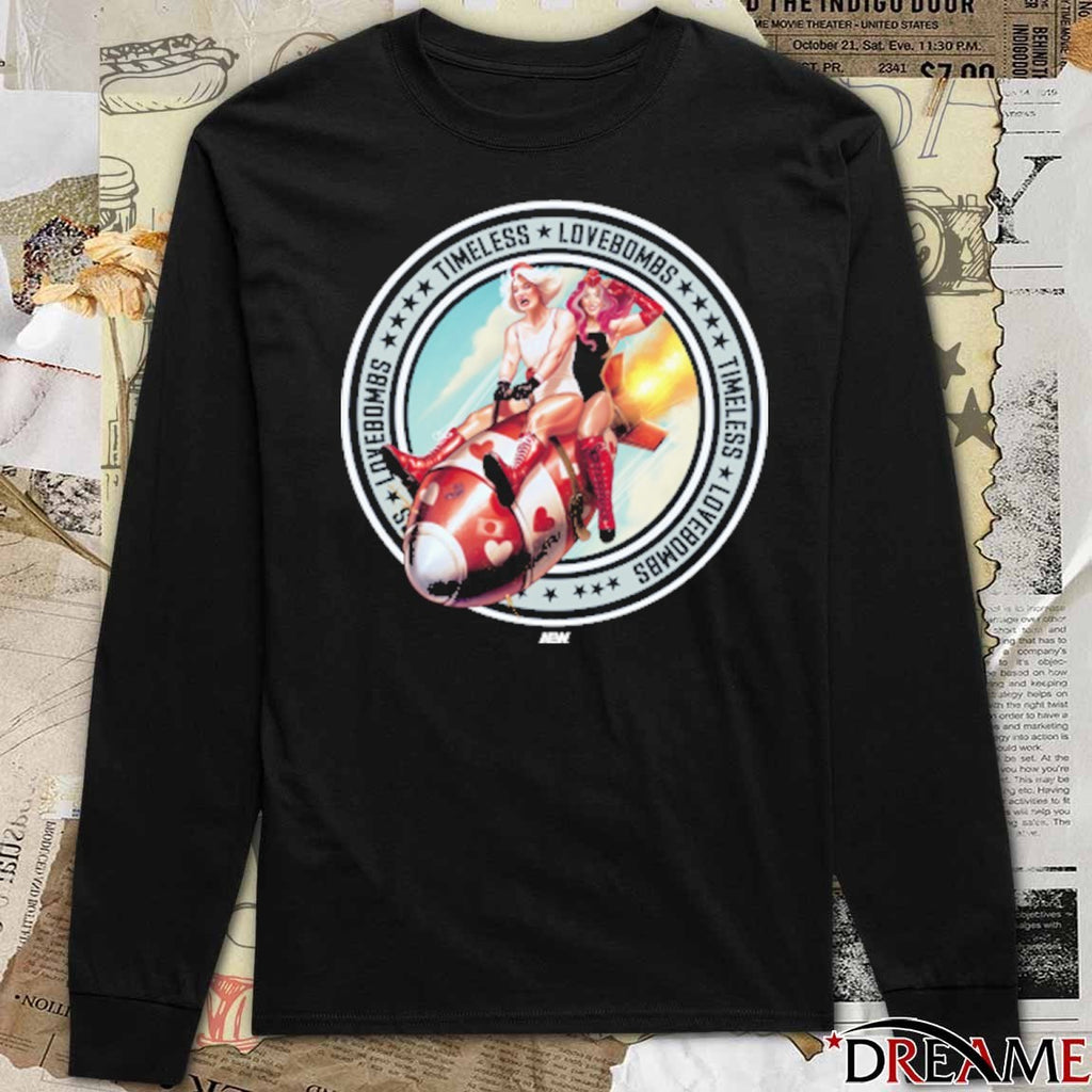The Timeless Love Bombs Bombs Away AEW 2025 t-shirt