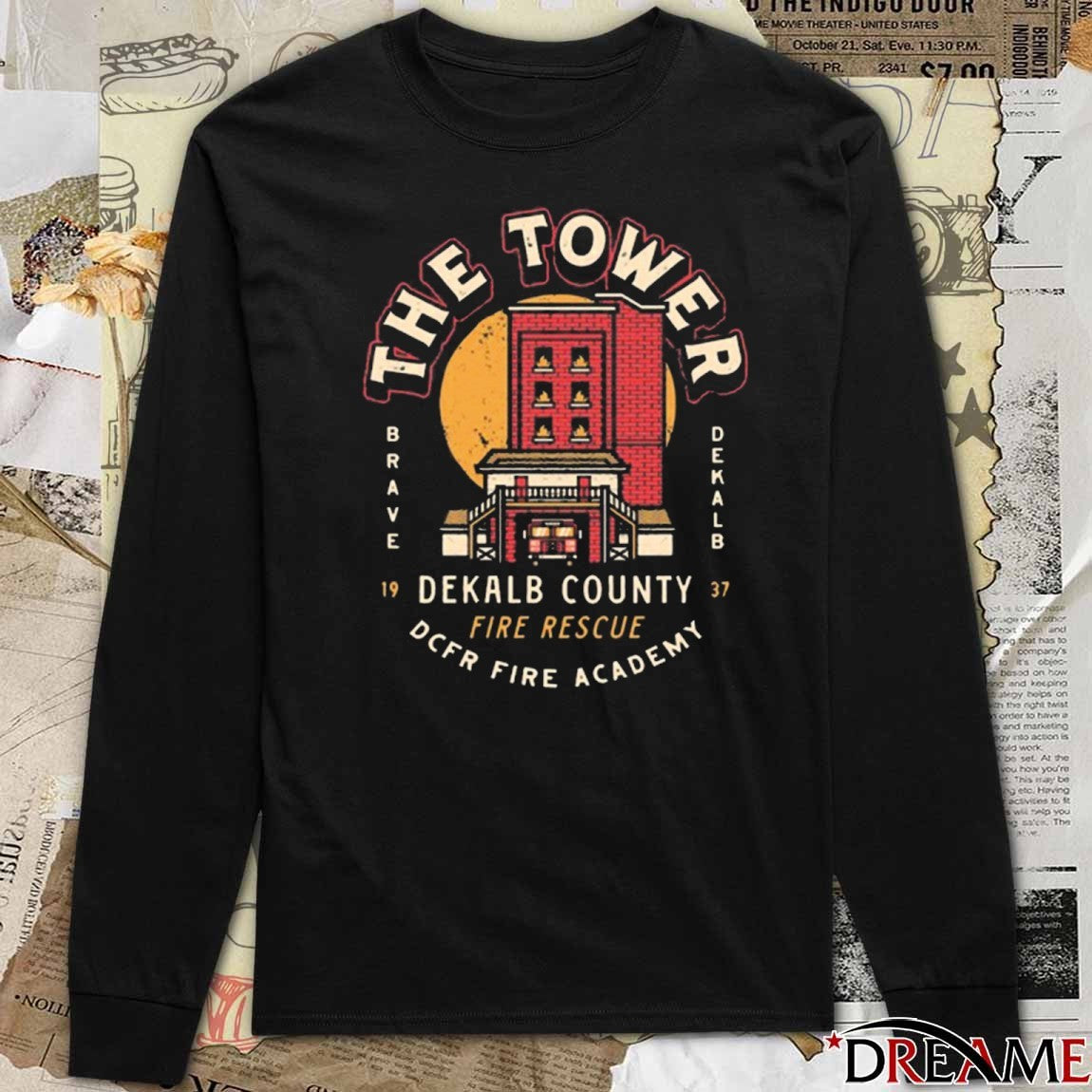 The Tower DeKalb County Fire Rescue DCFR Fire Academy Est. 1937 t-shirt