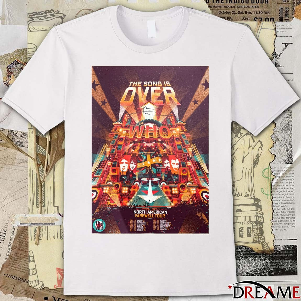 The Who 2025 North American Farewell Tour The Song Is Over August and September 2025 Poster t-shirt