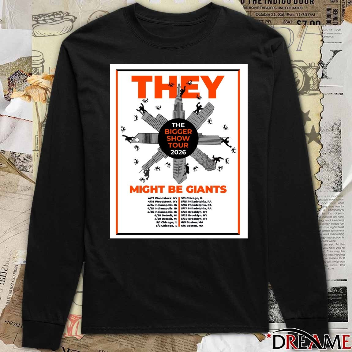 They Might Be Giants The Bigger Show Tour 2026 April 17 – May 2 Poster t-shirt