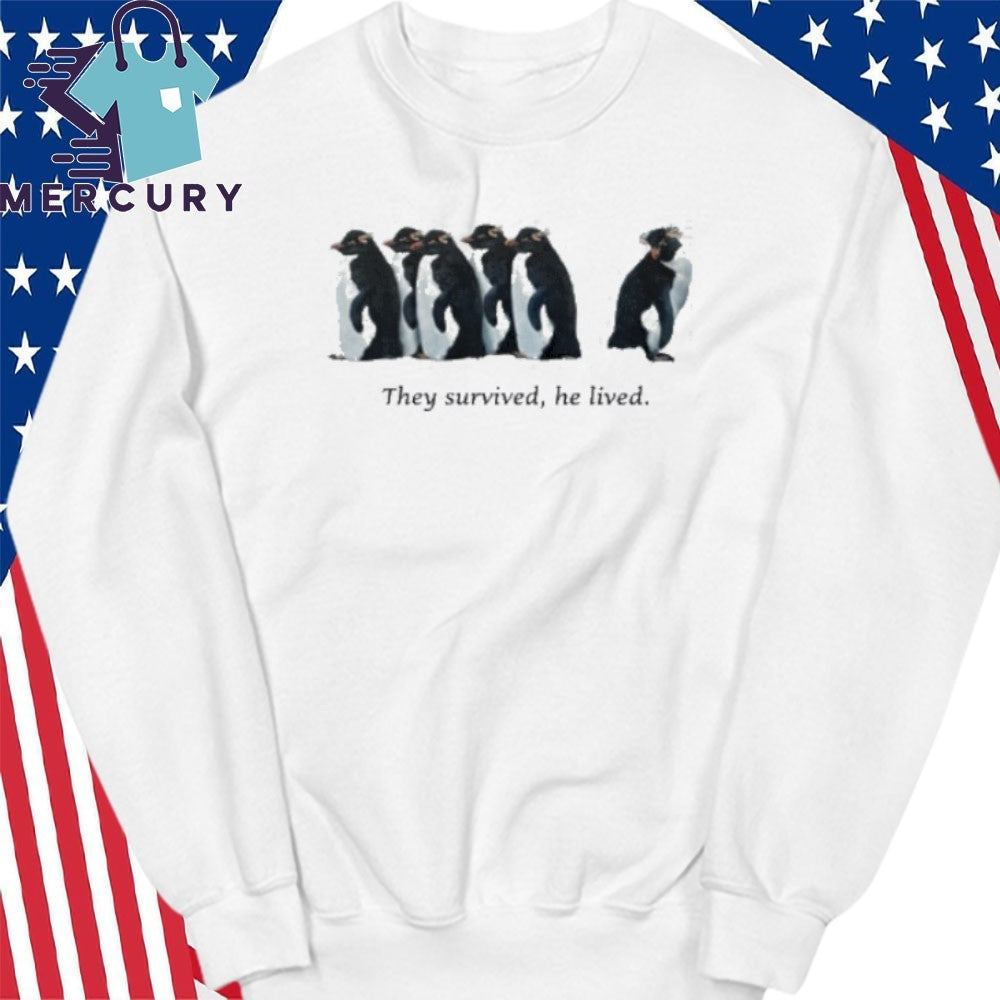 They Survived He Lived Penguin Survivor Shirt