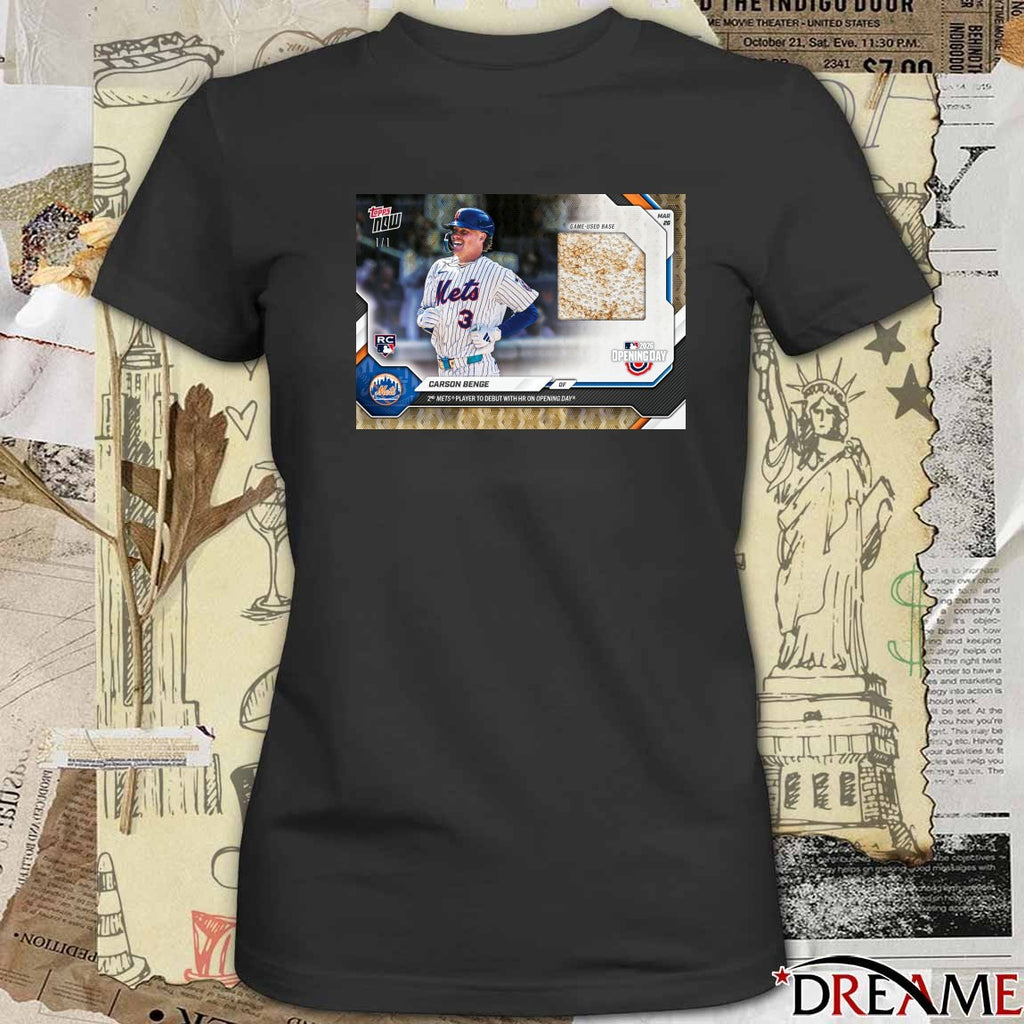 Topps Carson Benge Of 2nd Mets Player To Debut With Hr On Opening Day Poster t-shirt