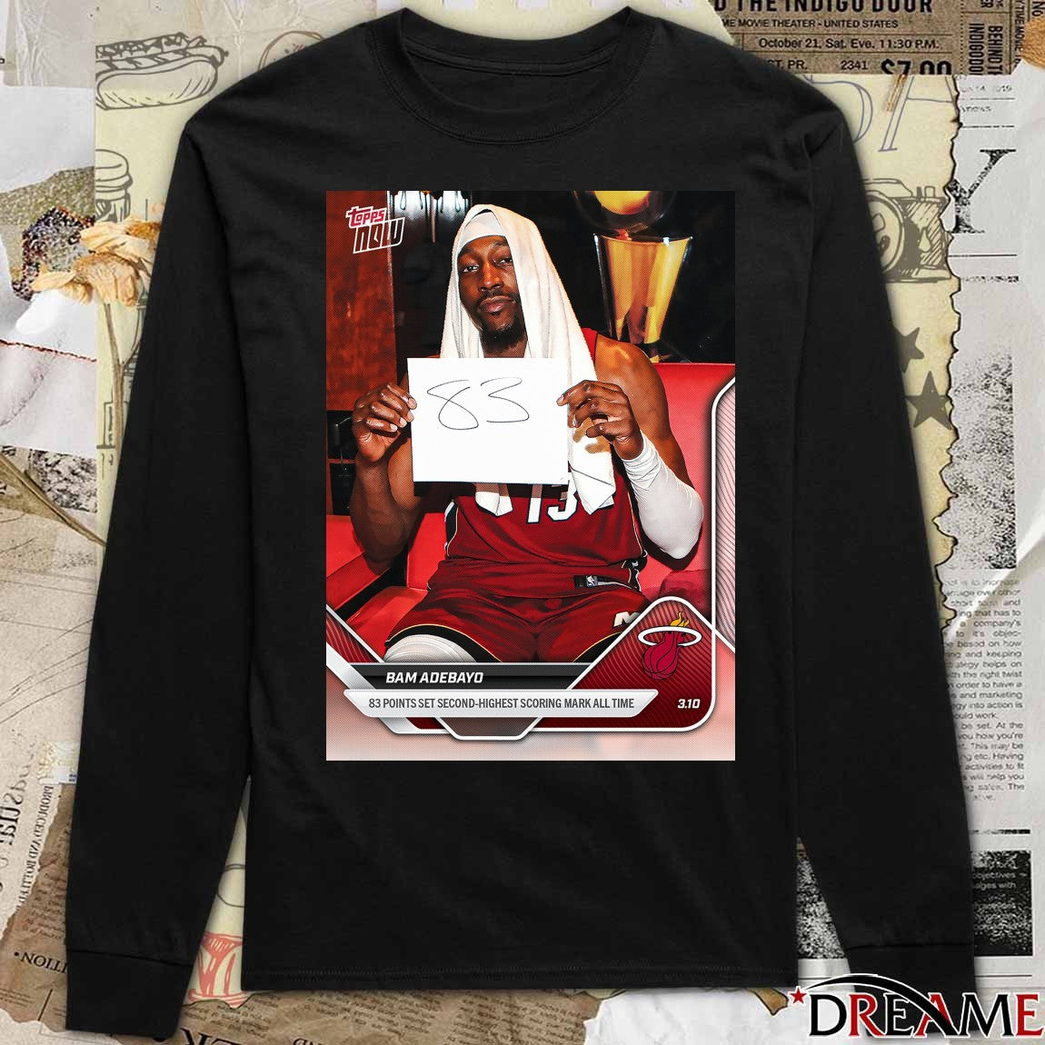 Topps Now Bam Adebayo 83 Points Set Second-Highest Scoring Mark All Time Poster t-shirt