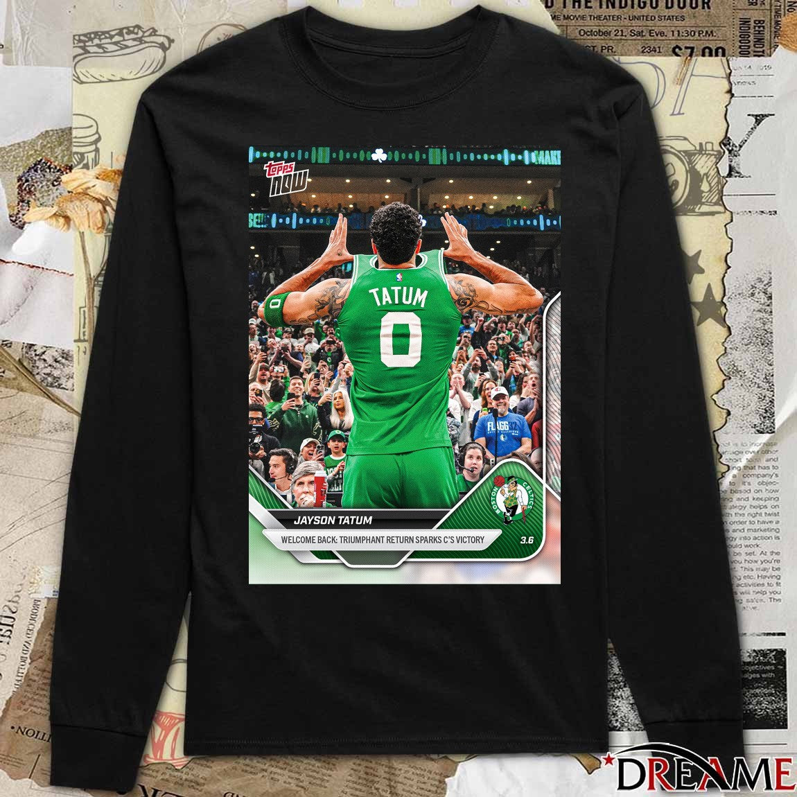 Topps Now Jayson Tatum Welcome Back Triumphant Return Sparks C’s Victory Poster t-shirt