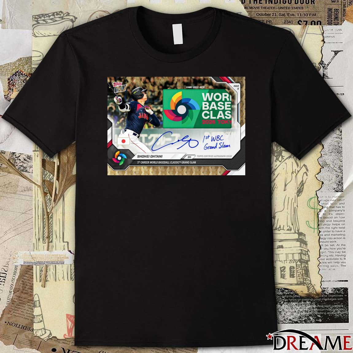 Topps Now Shohei Ohtani 1st Career World Baseball Classic Grand Slam Signature t-shirt
